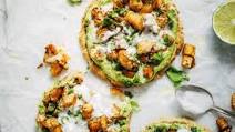 Roasted Veggie Paleo Cauliflower Pitas With Avocado Crema Roasted Veggie Paleo Cauliflower Pitas With Avocado Crema