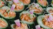 Red Pepper Hummus in Cucumber Cups Red Pepper Hummus in Cucumber Cups
