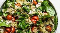 Spinach Orzo Salad With Feta, Tomatoes and a Basil Dressing Spinach Orzo Salad With Feta, Tomatoes and a Basil Dressing