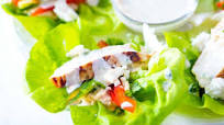 Honey Dijon Chicken and Hummus Lettuce Wraps Recipe Honey Dijon Chicken and Hummus Lettuce Wraps Recipe