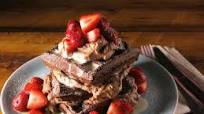 Dark Chocolate Waffles with White Chocolate Custard Sauce and Chocolate-Espresso Whipped Cream Dark Chocolate Waffles with White Chocolate Custard Sauce and Chocolate-Espresso Whipped Cream