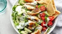 Chicken Gyro Salad with Creamy Dill Dressing Chicken Gyro Salad with Creamy Dill Dressing
