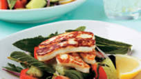 Greek salad with haloumi cheese Greek salad with haloumi cheese