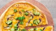 Broccoli-cheddar-mushroom pizza Broccoli-cheddar-mushroom pizza