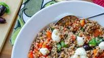 Wheat Berry and Roasted Red Pepper Salad with Basil, Mozzarella and Olives Wheat Berry and Roasted Red Pepper Salad with Basil, Mozzarella and Olives