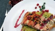 Pan Seared Wild Sockeye Salmon with a Pomegranate Ginger Reduction Pan Seared Wild Sockeye Salmon with a Pomegranate Ginger Reduction