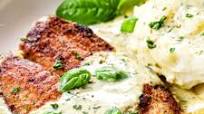 Pan Fried Tilapia with Pesto Cream Sauce Pan Fried Tilapia with Pesto Cream Sauce