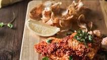 Grilled spicy salmon & chips Grilled spicy salmon & chips
