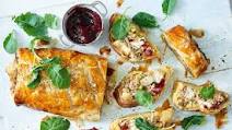 Turkey, brie and cranberry pastry roll Turkey, brie and cranberry pastry roll