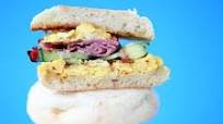 Egg Bacon Pastrami on English Muffin Breakfast Egg Bacon Pastrami on English Muffin Breakfast