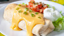 Air Fryer Cheesy Chicken Chimichanga