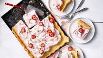 Key Lime Slab Pie with Strawberry Whipped Cream Key Lime Slab Pie with Strawberry Whipped Cream