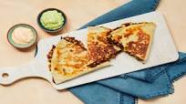 Corn & Refried Bean Quesadillas with Creamy Guac & Smoky Crema Corn & Refried Bean Quesadillas with Creamy Guac & Smoky Crema