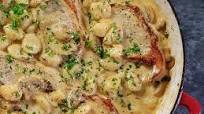 Pork Chops & Gnocchi with Creamy Mustard Sauce Pork Chops & Gnocchi with Creamy Mustard Sauce