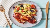 Chipotle Barbecue Chicken Thighs with Pesto Pasta Salad Chipotle Barbecue Chicken Thighs with Pesto Pasta Salad