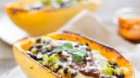 Vegetarian Enchilada Spaghetti Squash Boats Vegetarian Enchilada Spaghetti Squash Boats
