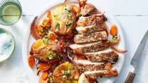 Za'atar Pork Chops & Harissa Roasted Carrots & Smashed Potatoes Za'atar Pork Chops & Harissa Roasted Carrots & Smashed Potatoes