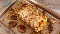 Clodagh McKenna’s Pork Loin Filled with Butternut Squash, Hazelnuts and Sage on Whole Shallots Clodagh McKenna’s Pork Loin Filled with Butternut Squash, Hazelnuts and Sage on Whole Shallots