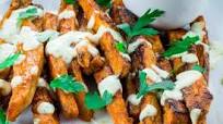 Crispy Baked Sweet Potato Fries With Garlic Aioli Dipping Sauce Crispy Baked Sweet Potato Fries With Garlic Aioli Dipping Sauce