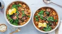 Italian Butter Bean Stew with Crispy Sausage & Parmesan Kale Italian Butter Bean Stew with Crispy Sausage & Parmesan Kale