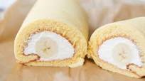 Japanese Banana Swiss Roll Cake Japanese Banana Swiss Roll Cake