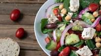 Vegan Greek Salad with Oil-Free Dressing and Tofu Feta Vegan Greek Salad with Oil-Free Dressing and Tofu Feta