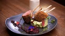 Herb Crusted Rack of Lamb with Crushed Potatoes and Beetroot Puree Herb Crusted Rack of Lamb with Crushed Potatoes and Beetroot Puree