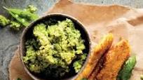 Woolworths pork schnitzels with quick smashed minted peas Woolworths pork schnitzels with quick smashed minted peas
