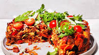 Spaghetti cake with courgette and aubergine Spaghetti cake with courgette and aubergine
