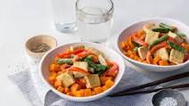 Thai Curry Tofu Over Sweet Potatoes Thai Curry Tofu Over Sweet Potatoes