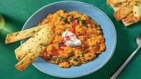 Sweet Potato & Lentil Dhal with Coriander Tortilla Chips & Yoghurt Sweet Potato & Lentil Dhal with Coriander Tortilla Chips & Yoghurt