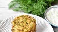 Baked Greek Zucchini Fritters with Tzatziki Sauce Baked Greek Zucchini Fritters with Tzatziki Sauce