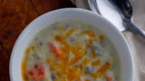 Baked Potato Soup with Ground Beef Sausage Baked Potato Soup with Ground Beef Sausage