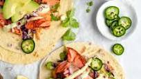 Seared Salmon Tacos with Avocado Crema Seared Salmon Tacos with Avocado Crema