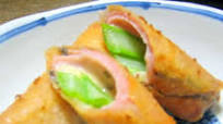 Asparagus, ham, cheese Spring Rolls Asparagus, ham, cheese Spring Rolls
