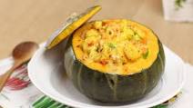 Portuguese Baked Rice in Pumpkin Portuguese Baked Rice in Pumpkin