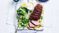 Curtis Stone's lamb leg with smashed cucumbers and fennel tzatziki Curtis Stone's lamb leg with smashed cucumbers and fennel tzatziki