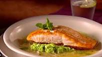 Salmon in Lemon Brodetto with Pea Puree Salmon in Lemon Brodetto with Pea Puree