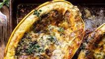 4 Cheese Roasted Garlic Alfredo Stuffed Spaghetti Squash 4 Cheese Roasted Garlic Alfredo Stuffed Spaghetti Squash