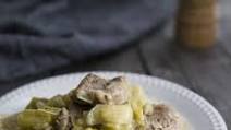 Pork with leeks and celery Pork with leeks and celery