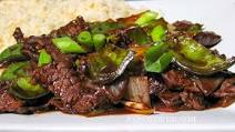 Beef in Black Bean Sauce with Green Peppers Beef in Black Bean Sauce with Green Peppers