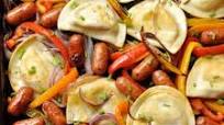 Pierogies and Kielbasa with Peppers and Onions Pierogies and Kielbasa with Peppers and Onions