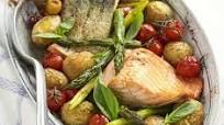 One-pan salmon with roast asparagus One-pan salmon with roast asparagus