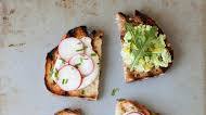 edamame hummus & radish crostini edamame hummus & radish crostini