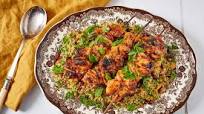 Chicken kebab skewers with jewelled bulgur wheat salad Chicken kebab skewers with jewelled bulgur wheat salad