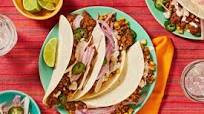 Mexican Pork and Street Corn Tacos with Chili-Lime Crema Mexican Pork and Street Corn Tacos with Chili-Lime Crema