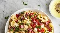 Cheese Tortellini with Salami, Mozzarella, and Marinated Veggies Cheese Tortellini with Salami, Mozzarella, and Marinated Veggies