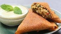 Vegetable Samosas with Cucumber Mint Raita Vegetable Samosas with Cucumber Mint Raita