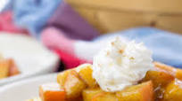 Waffles with Cinnamon Apple Topping Waffles with Cinnamon Apple Topping