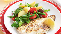 Pan-fried fish fillets with nicoise salad Pan-fried fish fillets with nicoise salad